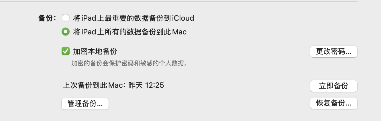 Backup iPad